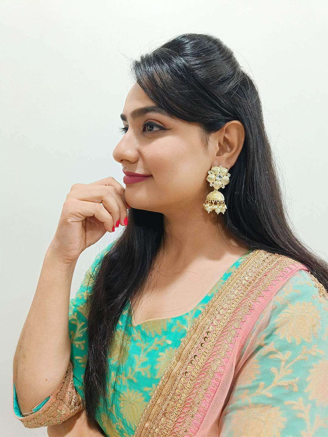 Ishhaara Bold Floral Jhumkas
