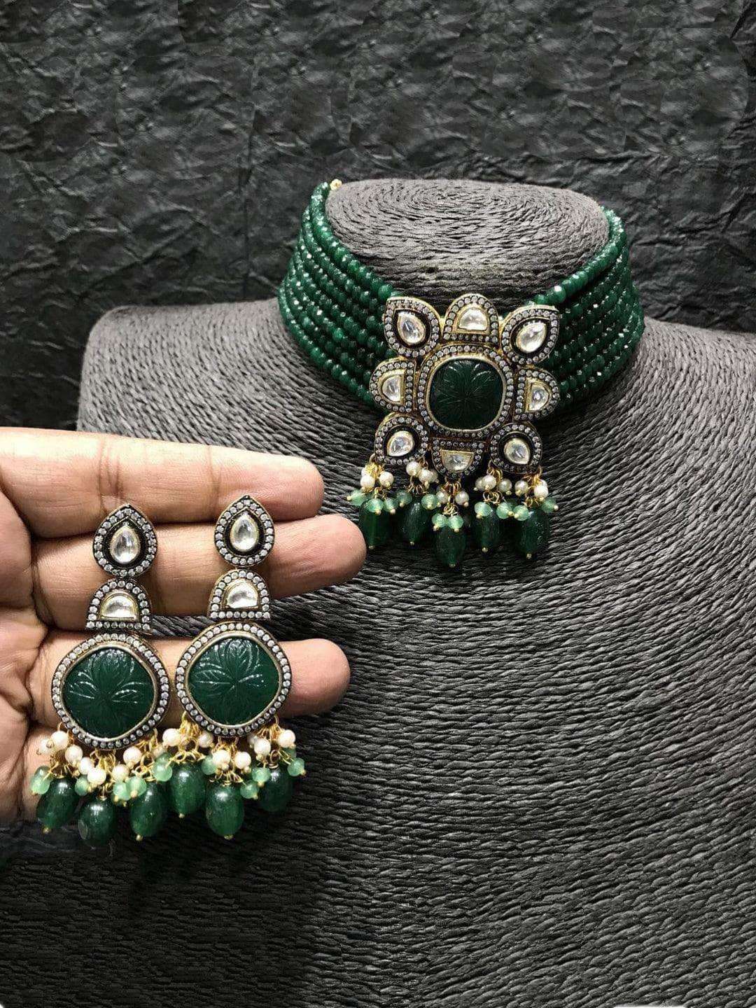 Ishhaara Bride 2 In Semi Precious Centre Stone Choker Set