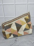 Ishhaara Brown Beaded Designer Flap Clutch Bag