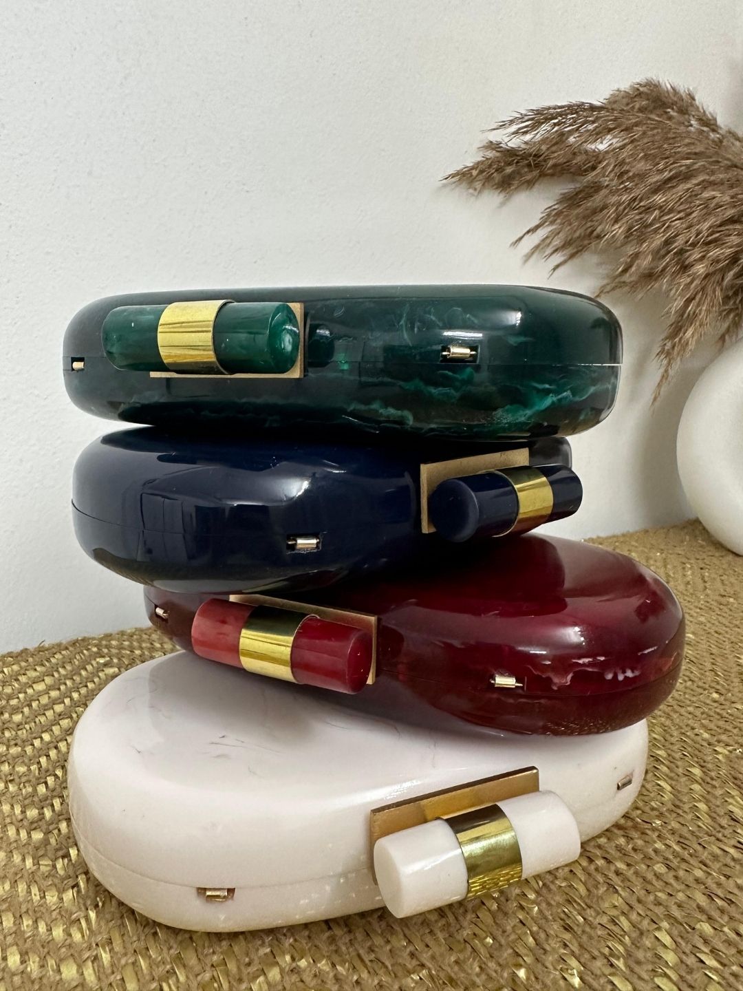 Ishhaara Capsule Resin Clutch Bag