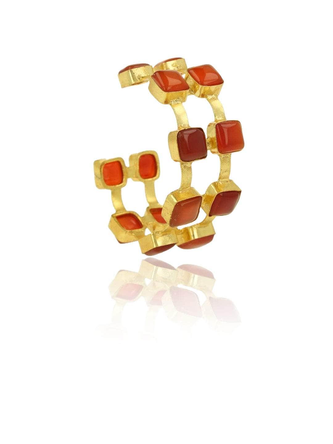 Ishhaara Carnelian Hand Cuff Brick Red
