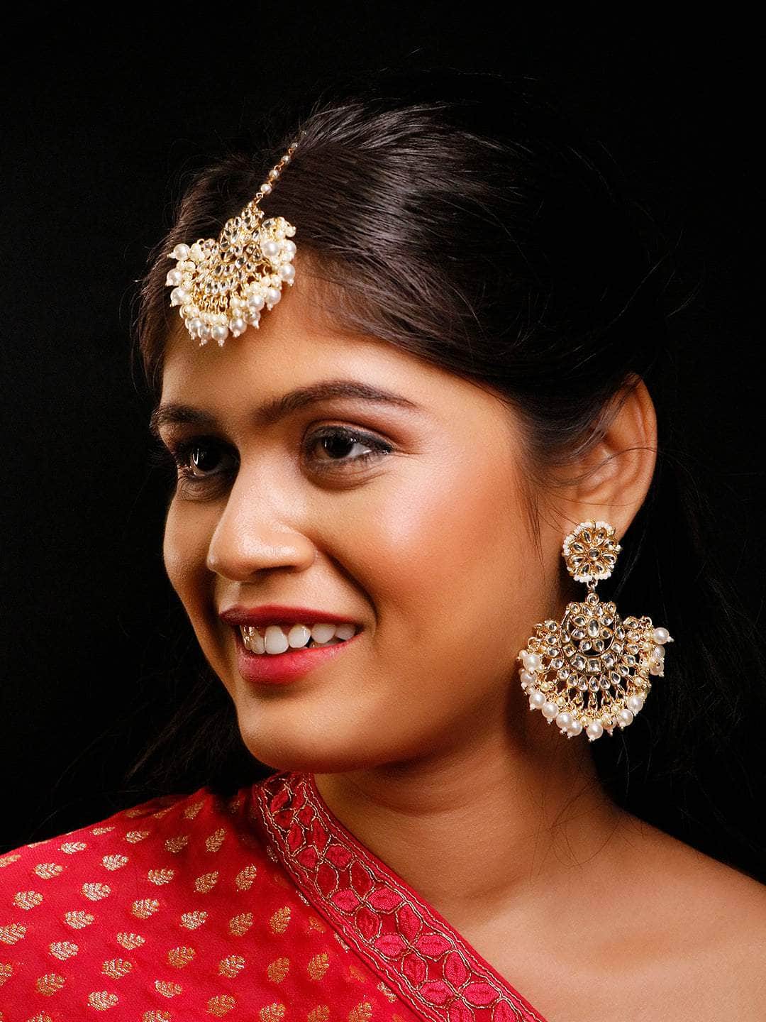 Ishhaara Chandbali Teeka and Classic Chandbali Earrings Set