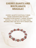 Ishhaara Cherry Quartz And White Agate Bracelet
