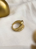 Ishhaara Chunky Gold Plated Twisted Ring
