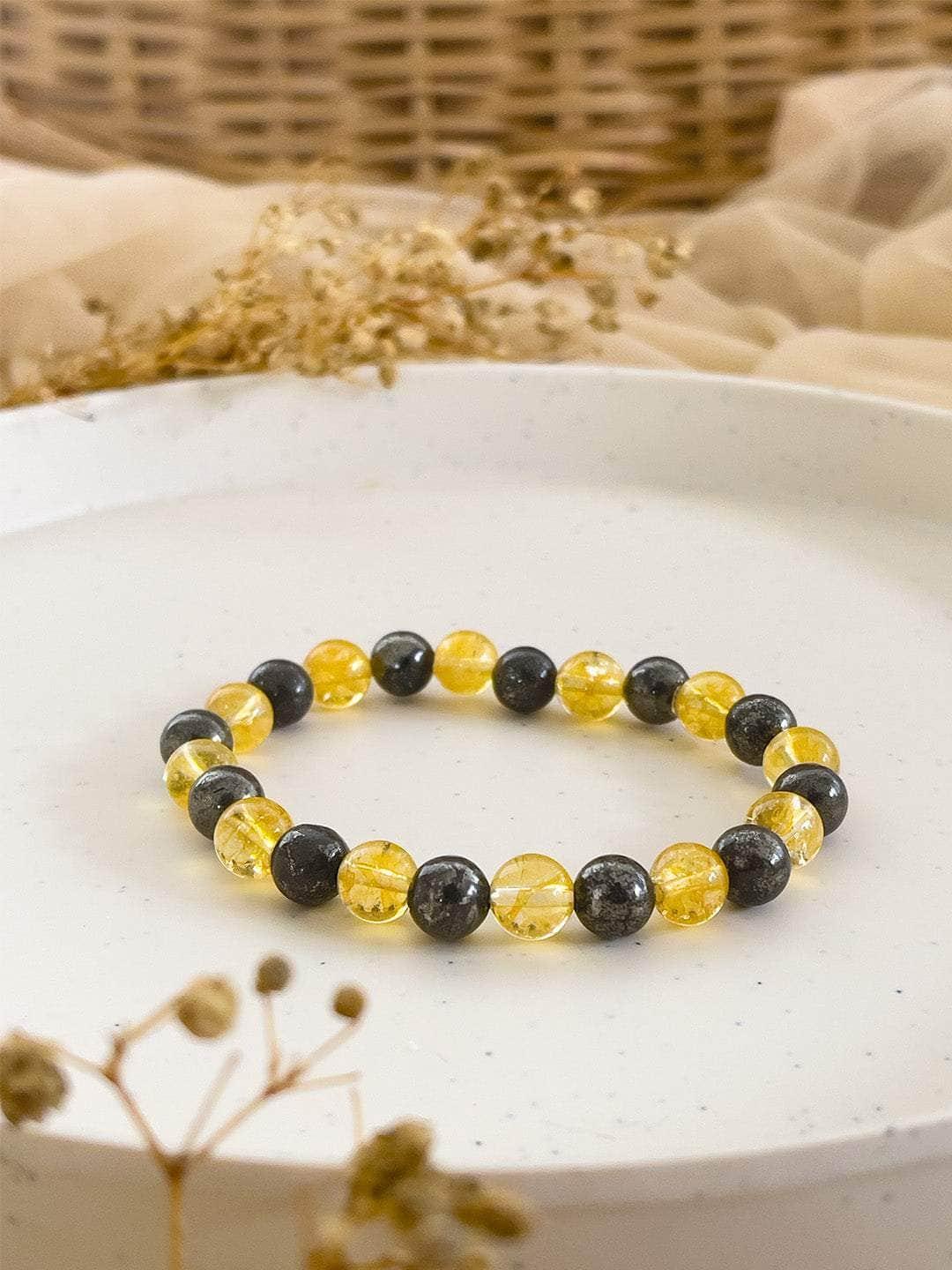 Ishhaara Citrine & Pyrite Combo Bracelet