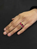 Ishhaara Classic Polki Stone Ring Pink
