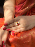Ishhaara Classic Polki Stone Ring Pink