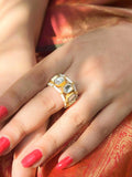 Ishhaara Classic Polki Stone Ring White