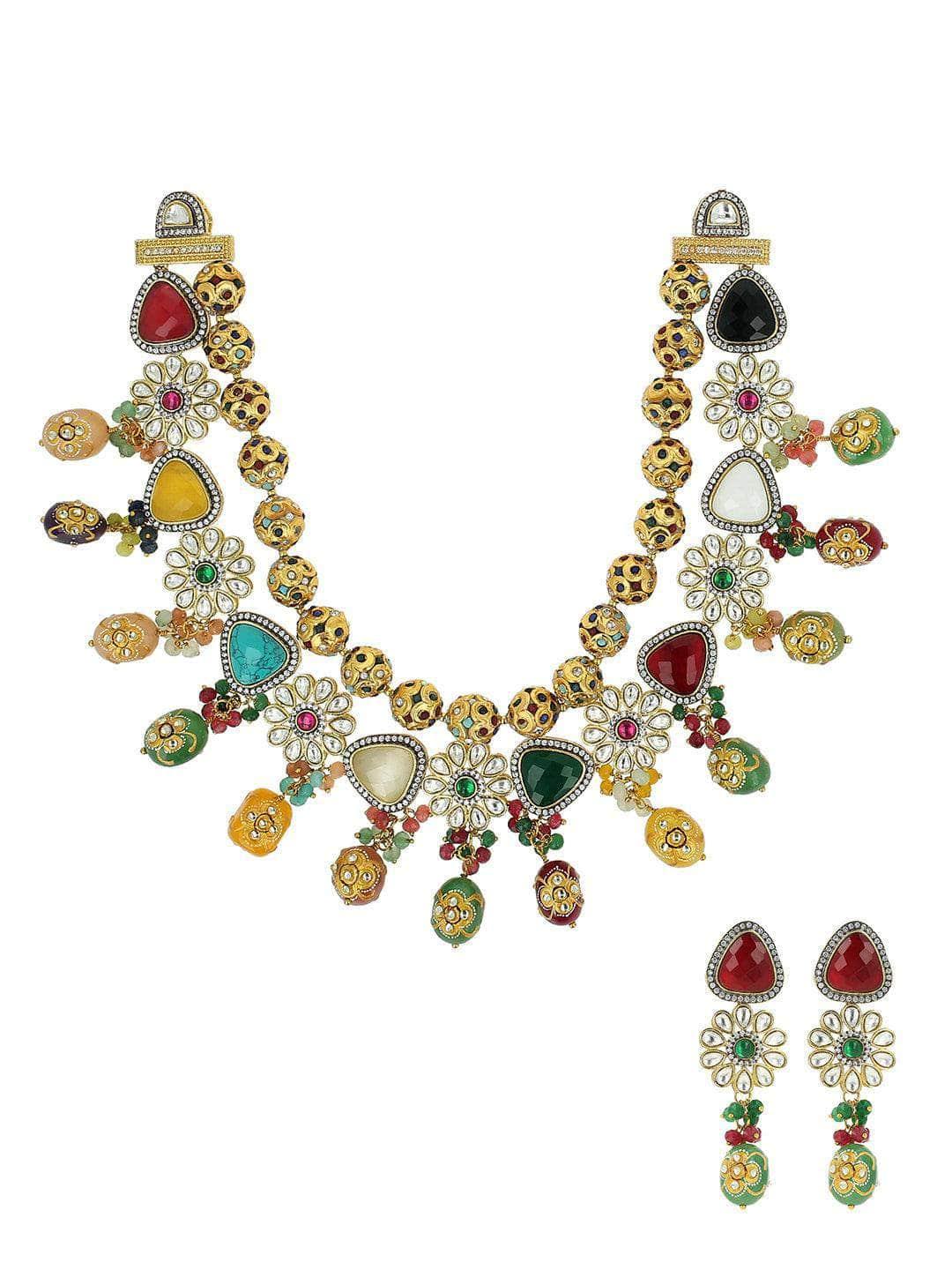 Ishhaara Colorful Layered Precious Stone Set