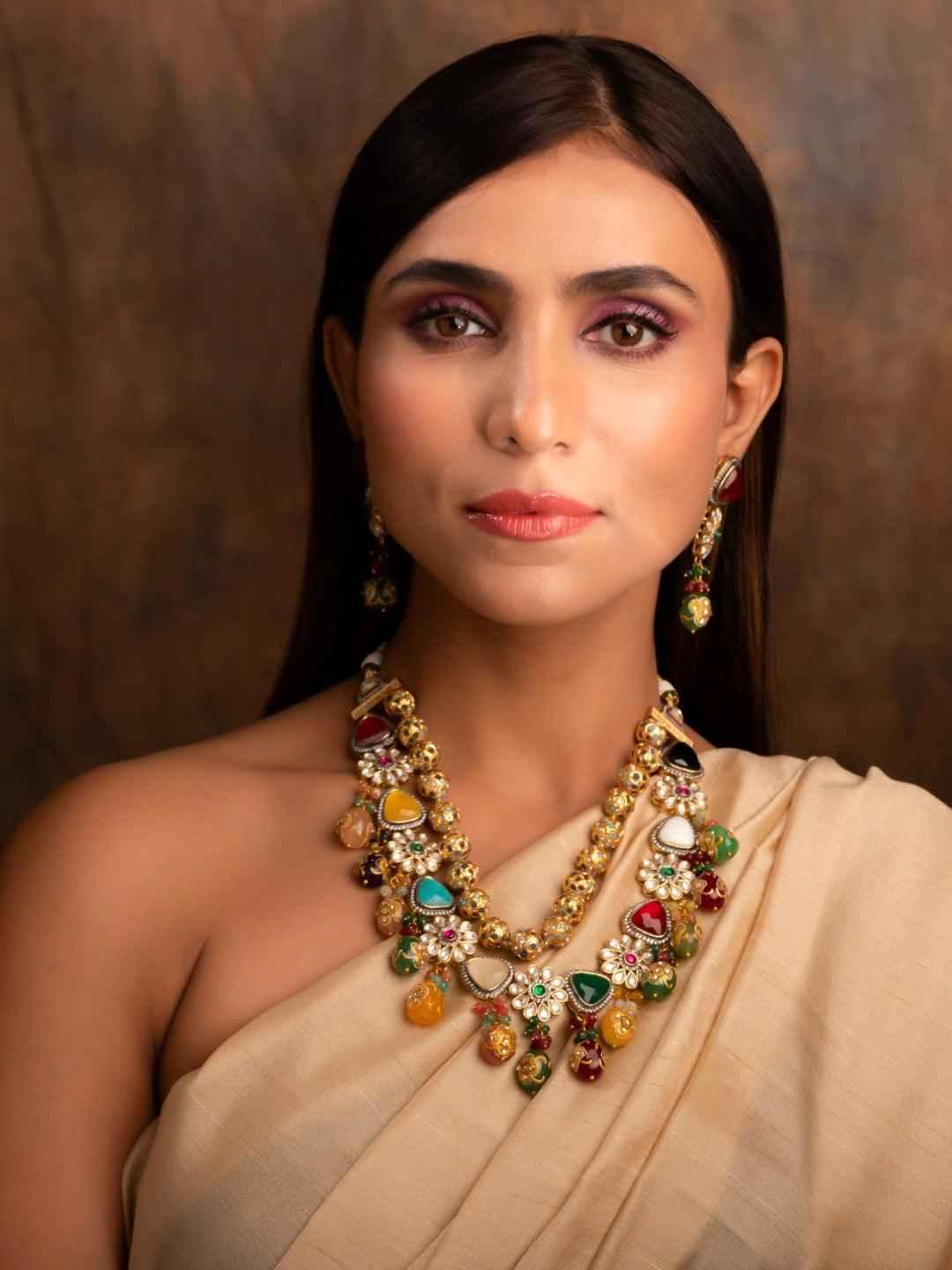 Ishhaara Colorful Layered Precious Stone Set