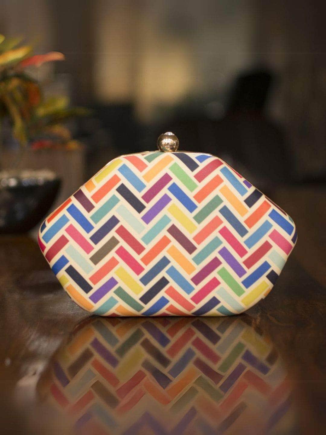 Ishhaara Colorful Striped Clutch