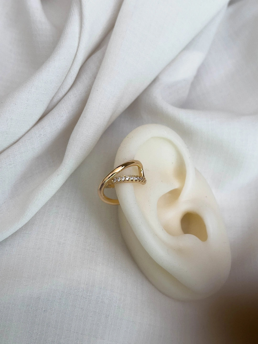 Ishhaara Crisscross Crystal Earcuff Earrings