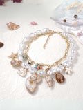 Ishhaara Crunchy Fashion Pearl Star And Shell Charm Necklace