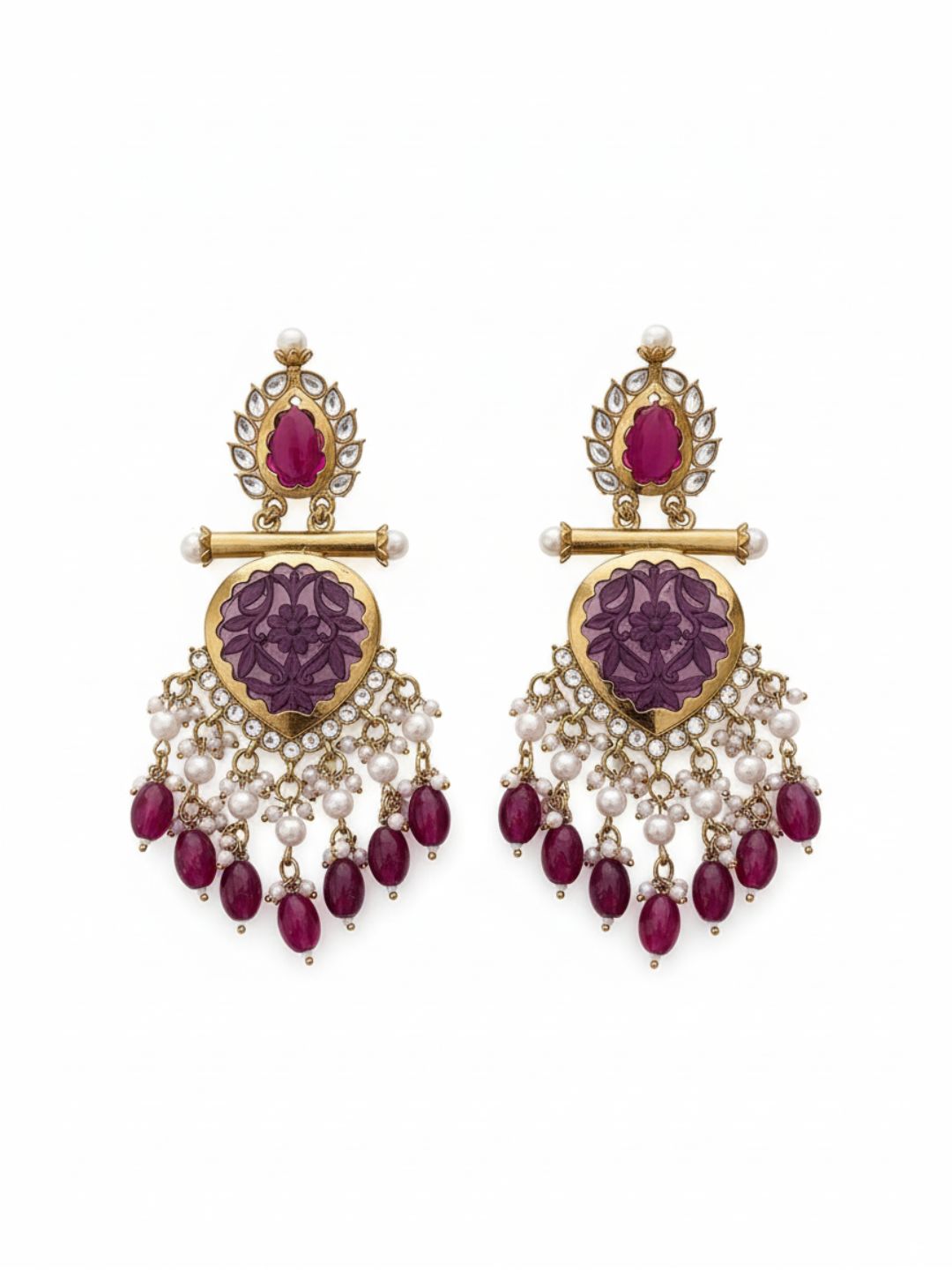 Ishhaara Cutwork Chandbali Earrings