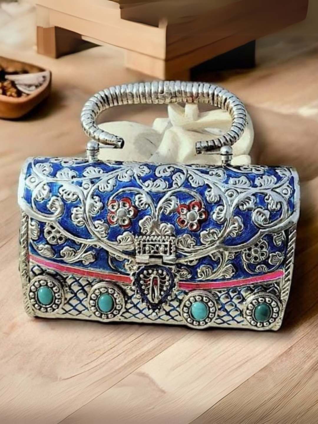 Sling Bags Lady Hand Purse Online Dark Blue Colored Premium Quality Metal  Women Sling Bag