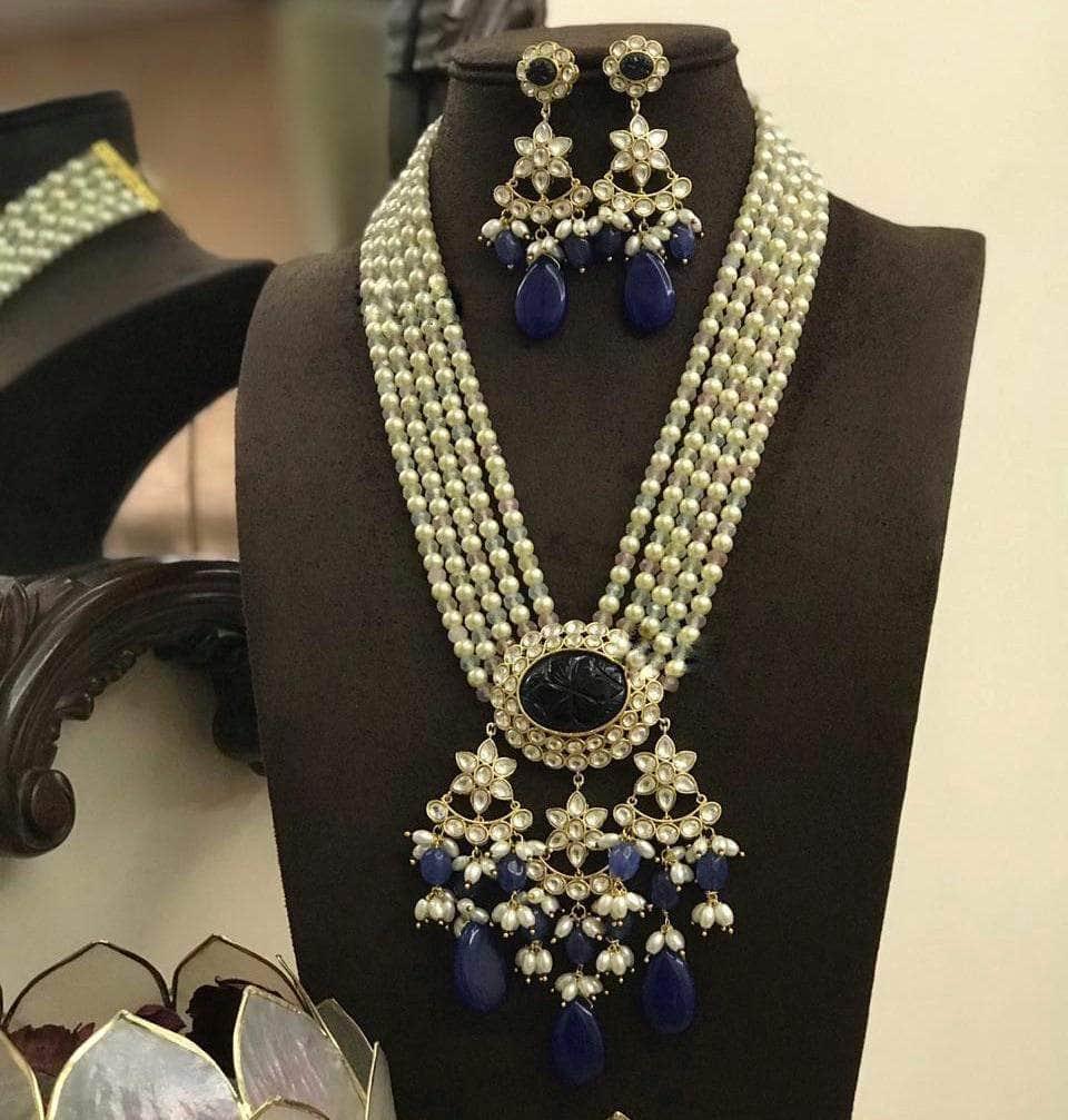 Ishhaara Jadau Polki Pendant Necklace Set