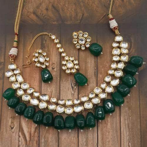 Ishhaara Abstract Kundan Beaded Necklace Set