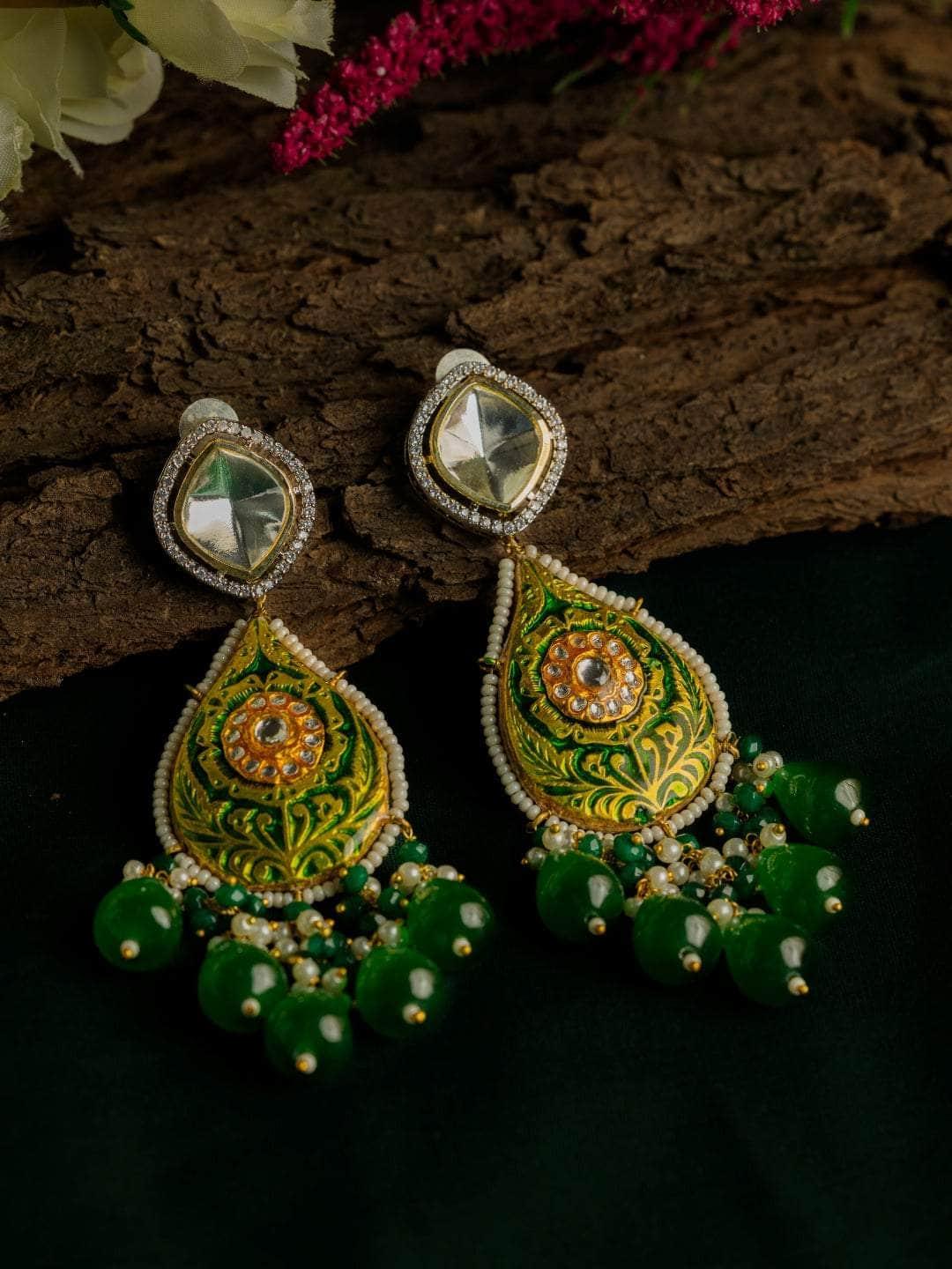 Ishhaara Hand Painted Meenakari Monalisa Beeds Earring