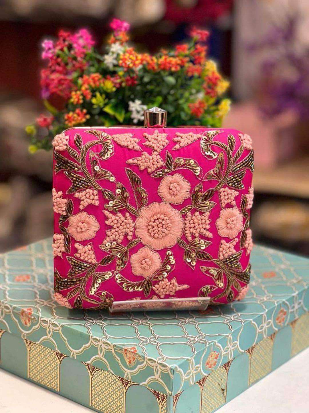 Ishhaara French Knot Designer Box Clutches