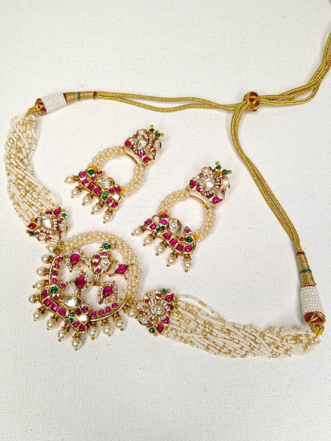 Ishhaara Dazzling AD choker Necklace and earring set