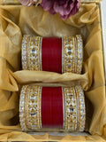 Ishhaara Deep Red Colour Punjabi Bridal Chooda