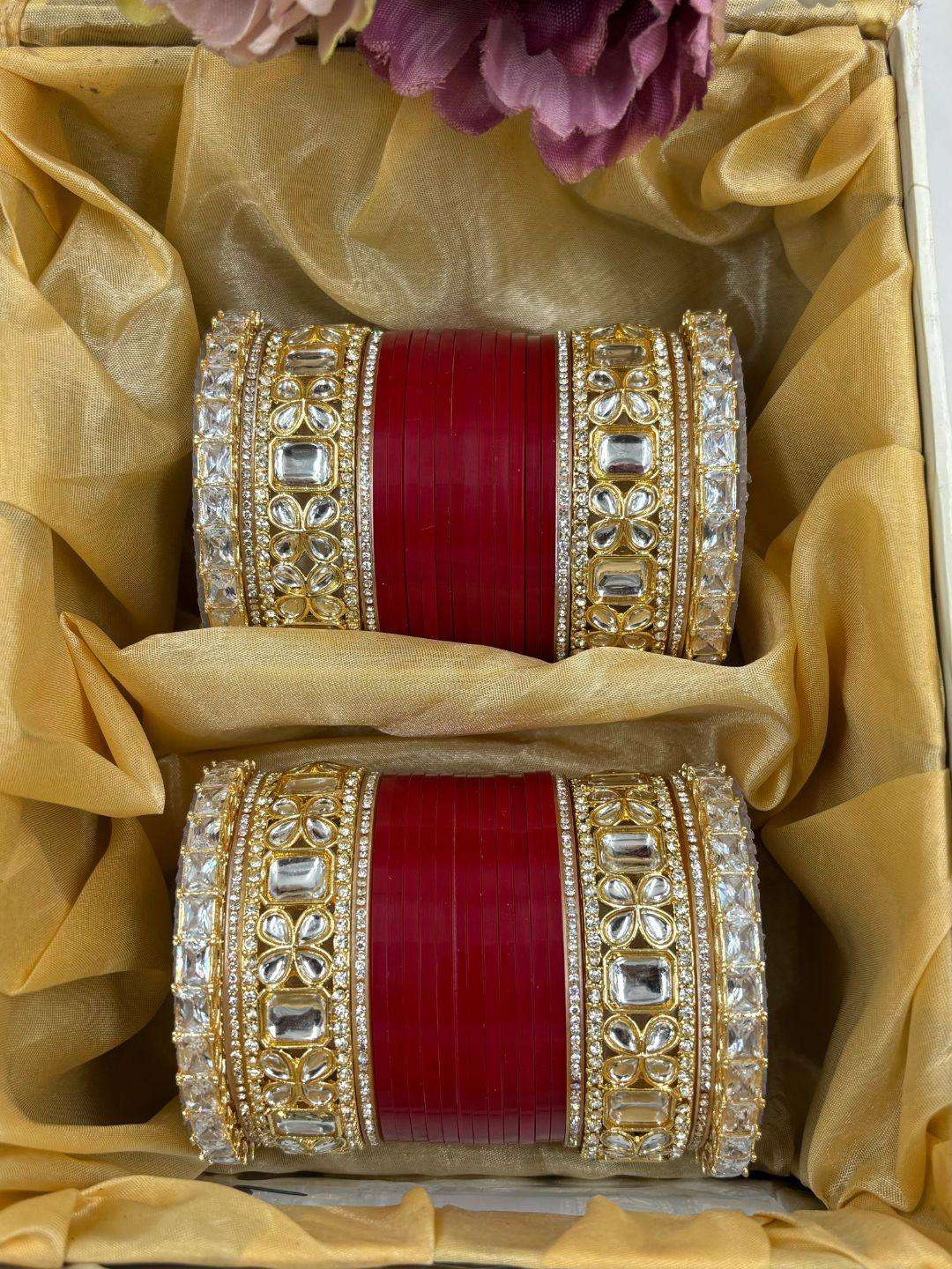 Ishhaara Deep Red Colour Punjabi Bridal Chooda
