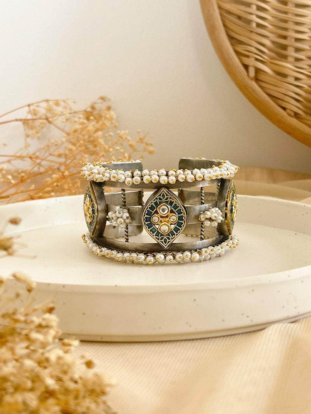 Ishhaara Designer Fusion Brass Cuff