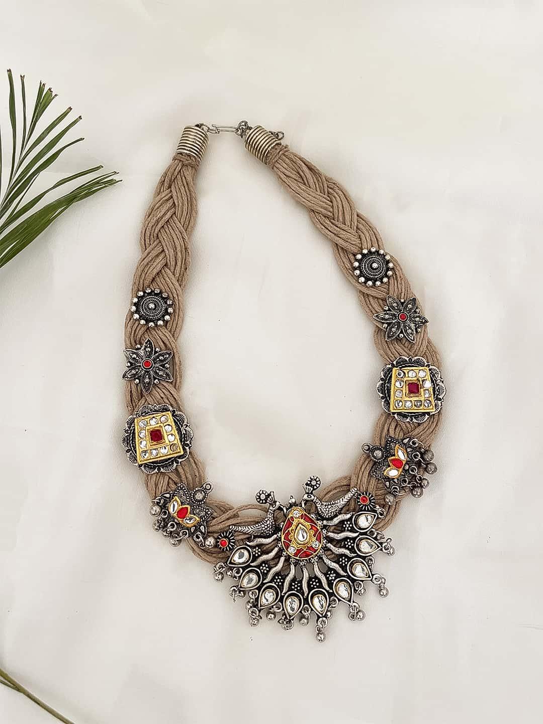 Ishhaara Designer Jute Necklace With Meenakari Work