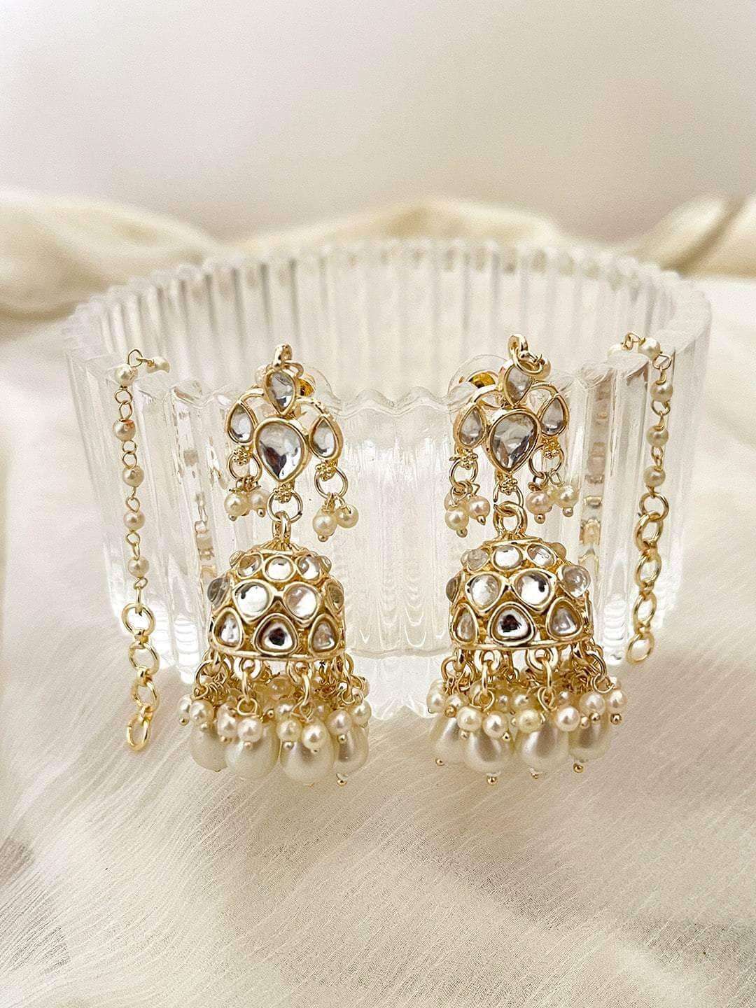 Ishhaara Designer Kundan Studded Jhumka