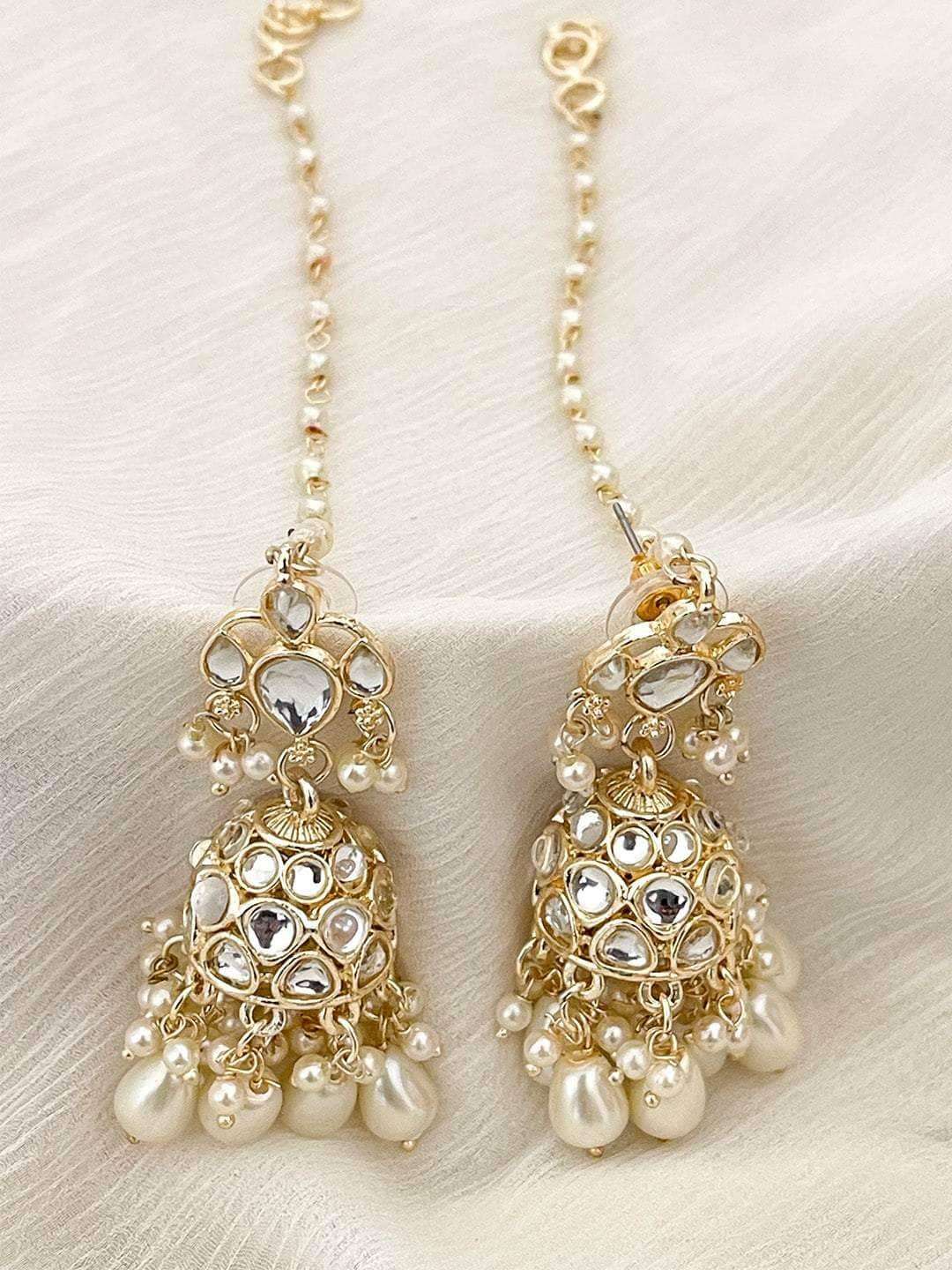 Ishhaara Designer Kundan Studded Jhumka