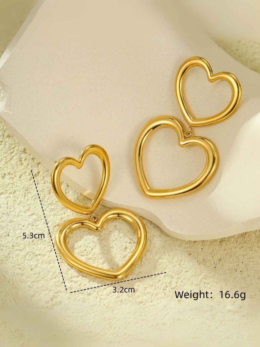 Ishhaara Double Heart Earring