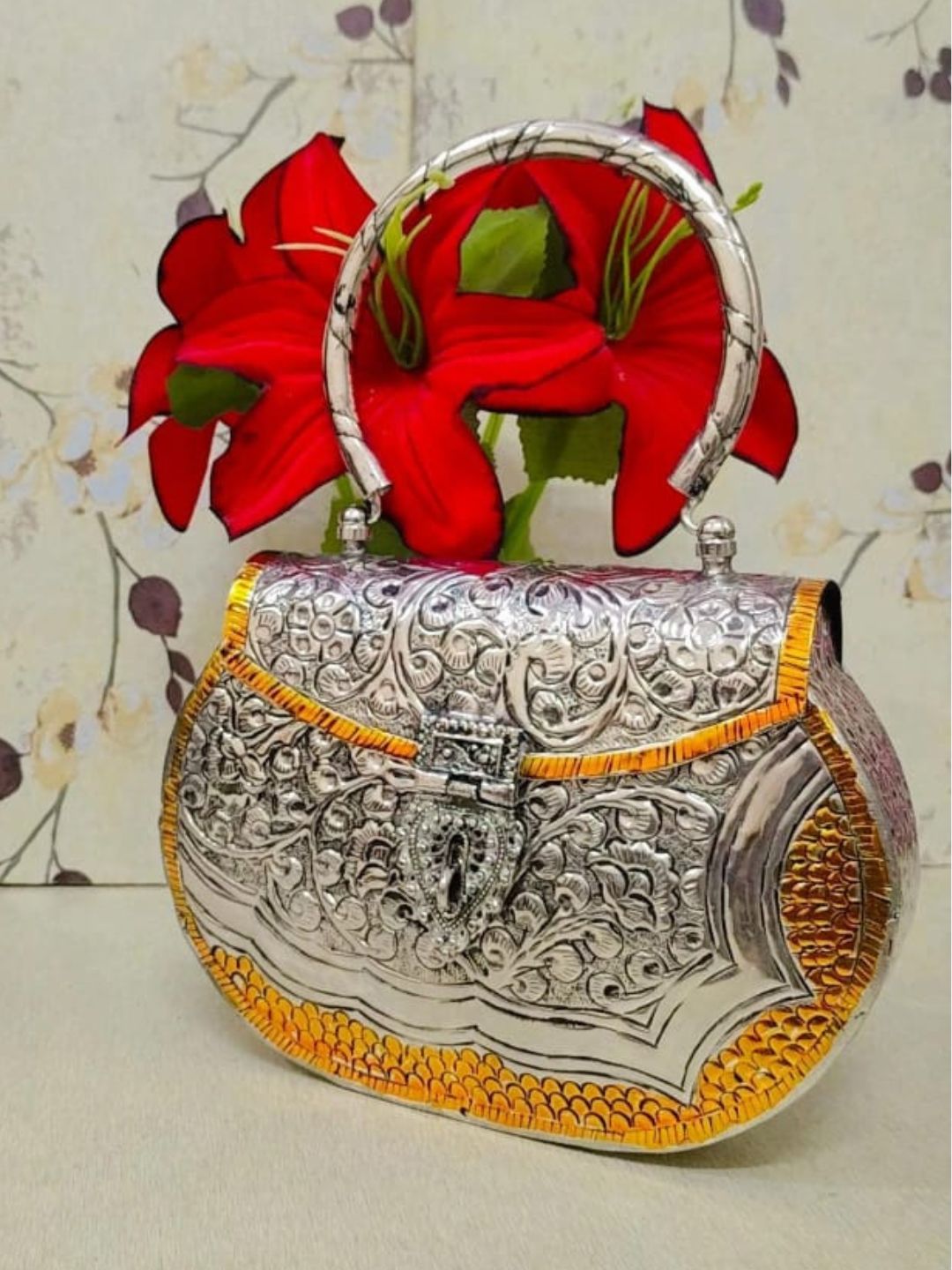 Ishhaara Dualtone Handmade Designer Brass Clutches