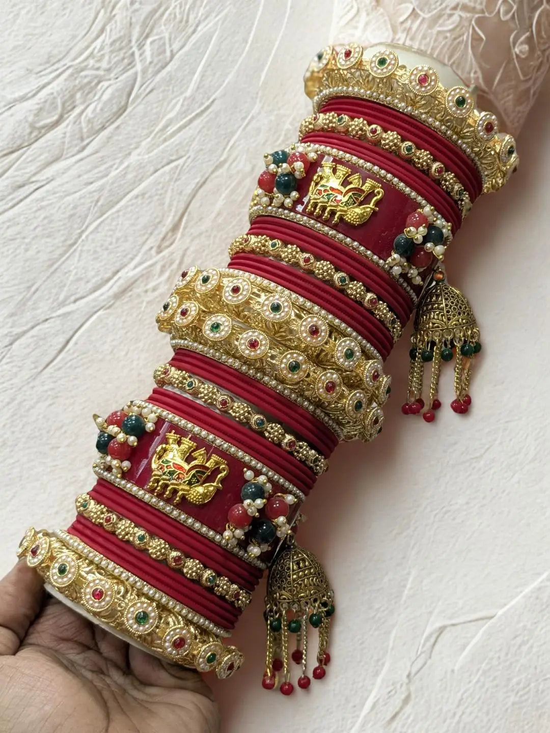 Ishhaara Elephant Studded Kundan Pearl Bridal Chooda