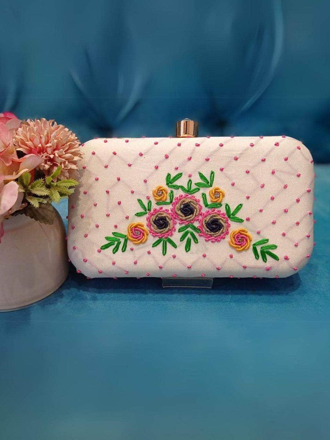 Ishhaara Embellished Fringed Box Clutch