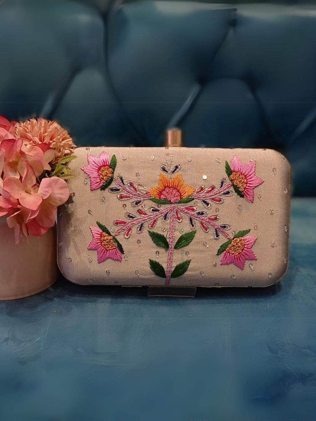 Ishhaara Embroidered Blue Party Clutch