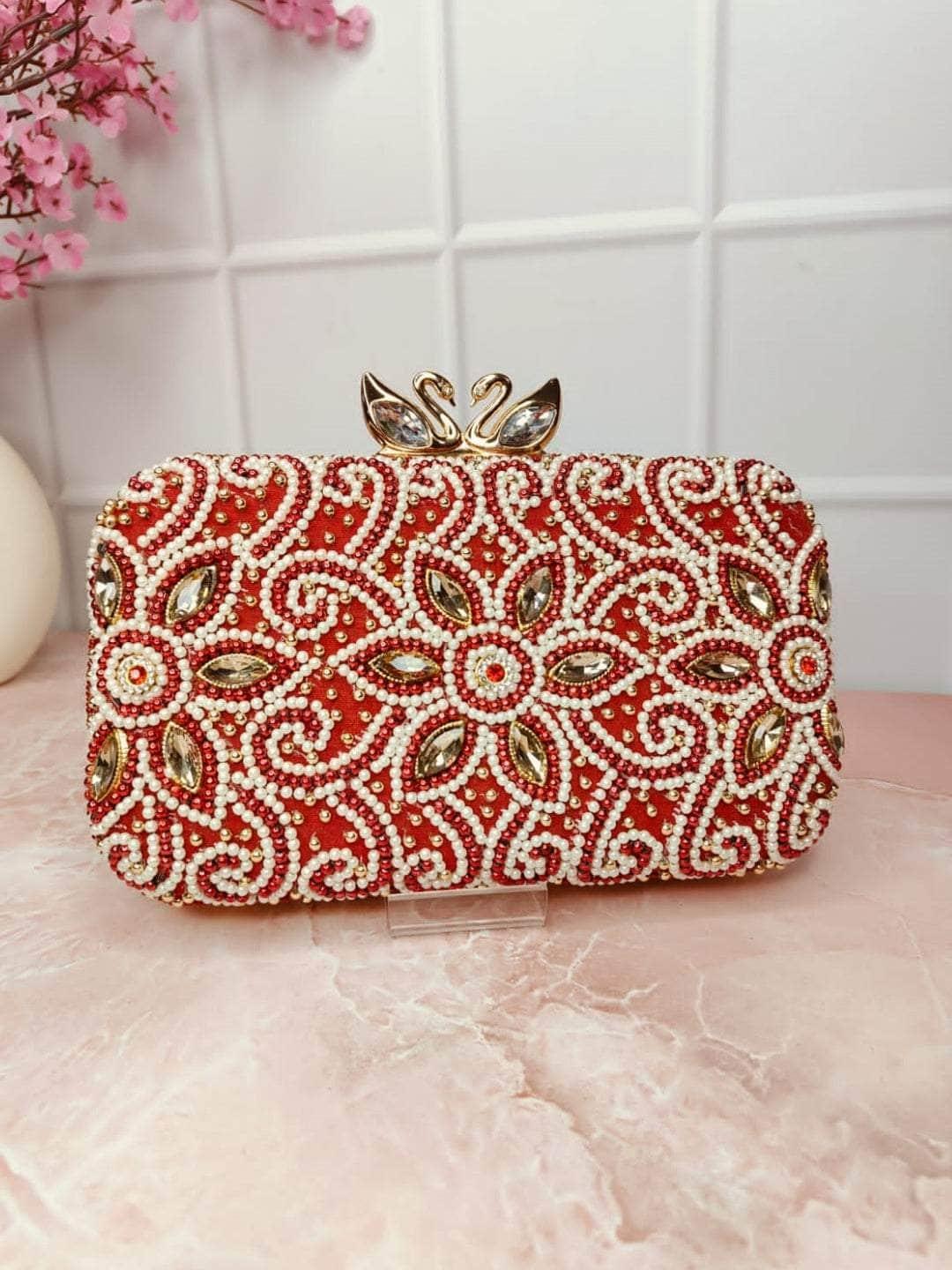 Buy Embroidered Female Designer Beaded Clutches Online Ishhaara