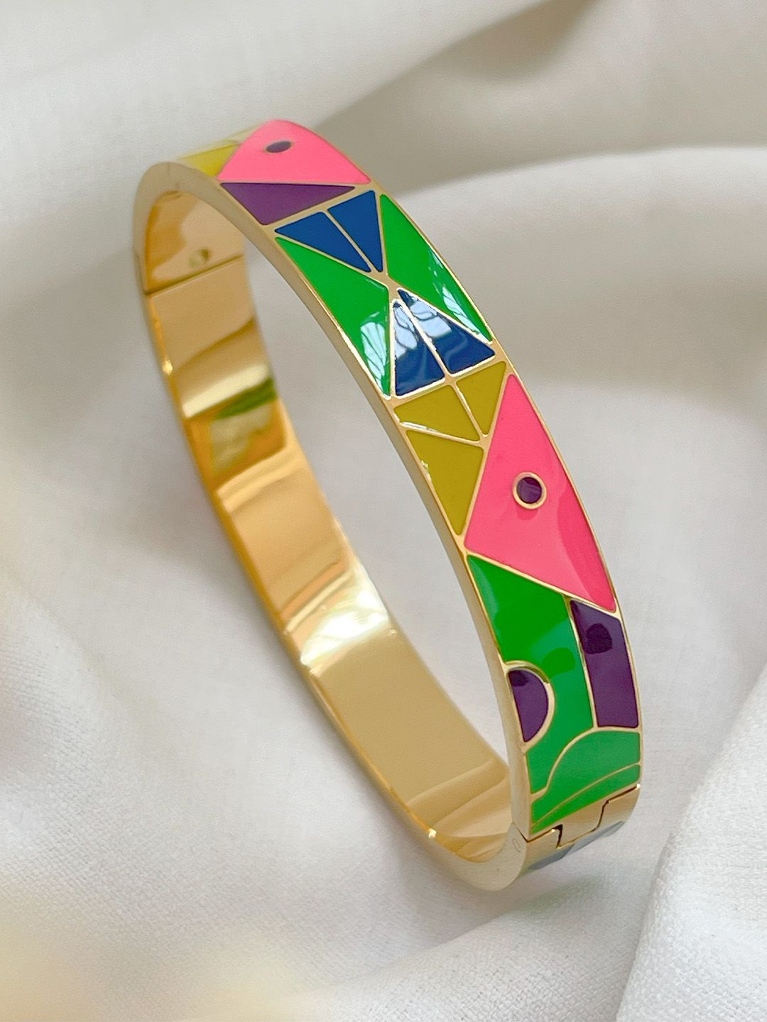 Ishhaara Enamel Cuff Bracelet