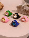 Ishhaara Enamel Heart Shaped Ring
