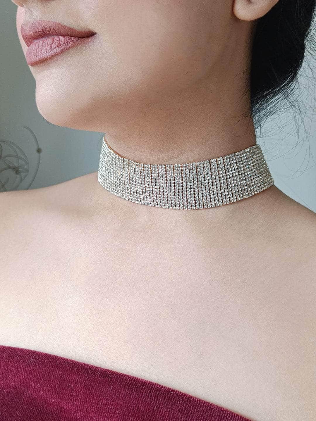 Ishhaara Ethnic Glass Beads Choker Necklace