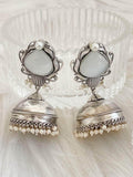 Ishhaara Ethnic Oxidized German Silver Jhumka