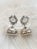 Ishhaara Ethnic Oxidized German Silver Jhumka