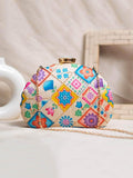 Ishhaara Fabric Clutches In D Shape Frame