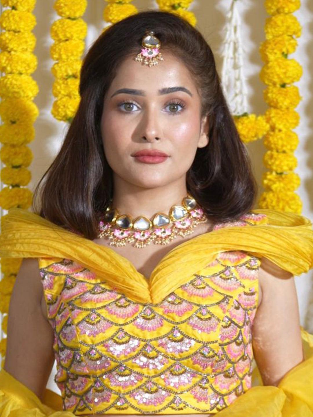 Ishhaara Faby in Big Kundan with Lotus Motifs