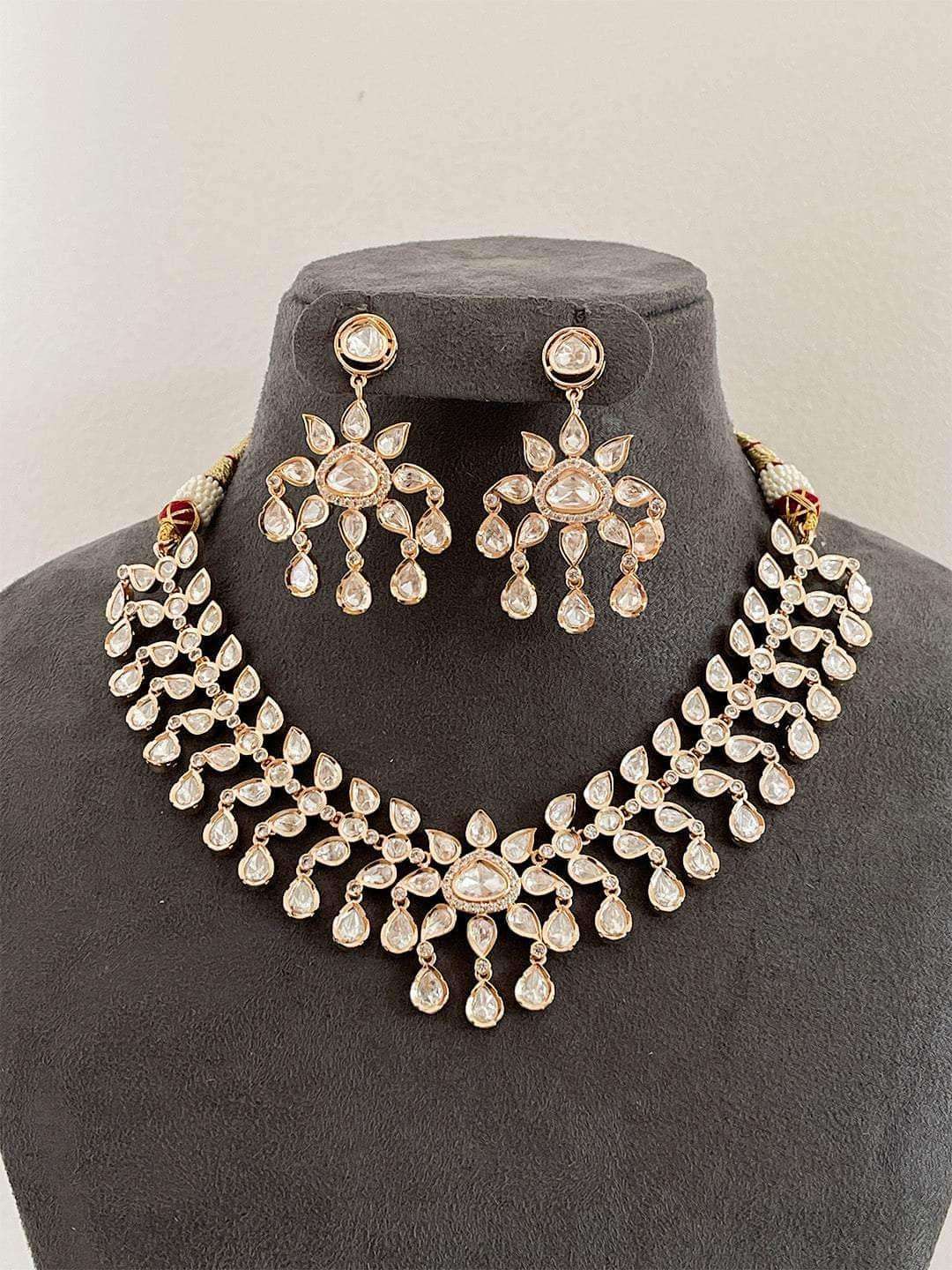 Ishhaara Floral Design Real Kundan Polki Necklace