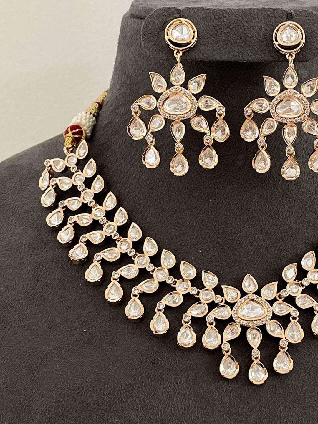 Ishhaara Floral Design Real Kundan Polki Necklace