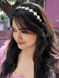 Ishhaara Floral Leaf Cut Kundan Hair Band