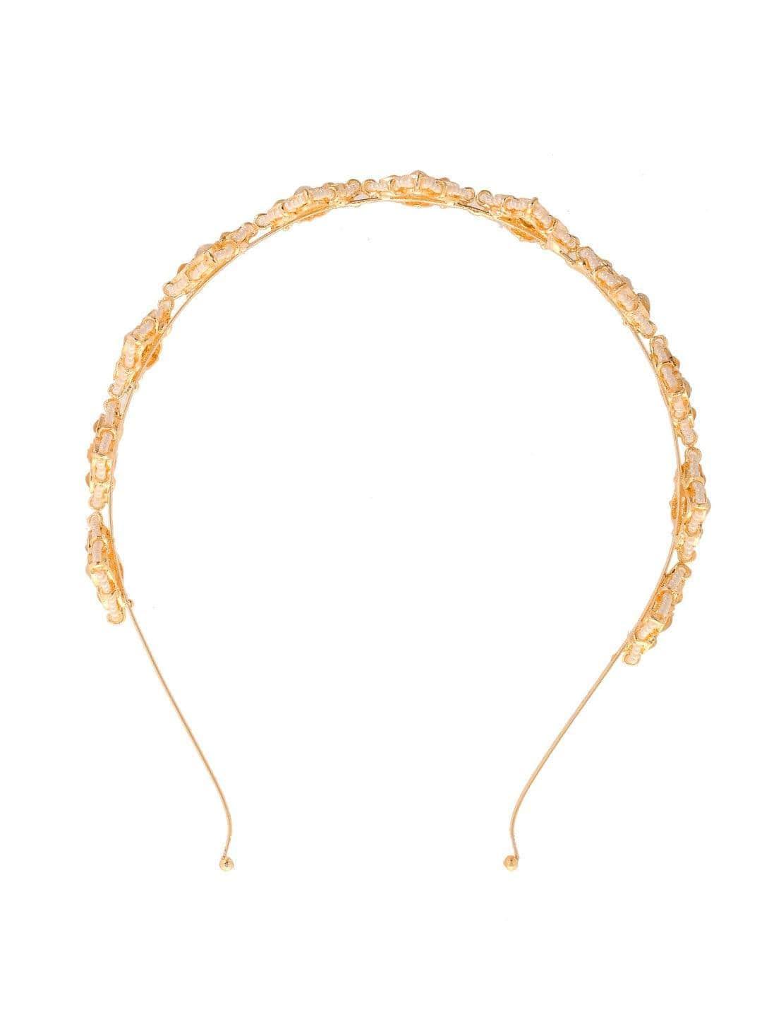 Ishhaara Floral Leaf Cut Kundan Hair Band