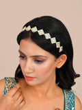 Ishhaara Floral Leaf Cut Kundan Hair Band