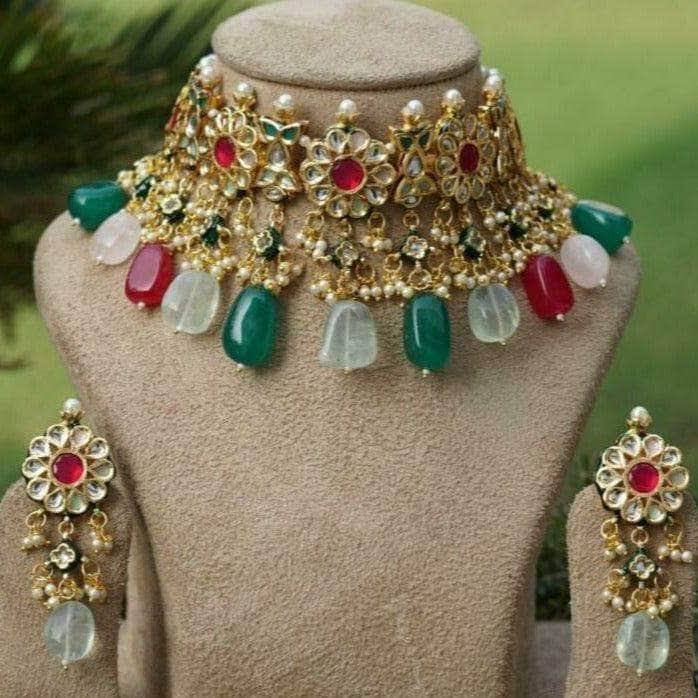 Ishhaara Flower Motif Choker Set