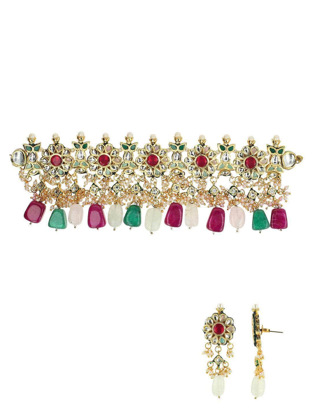 Ishhaara Flower Motif Choker Set
